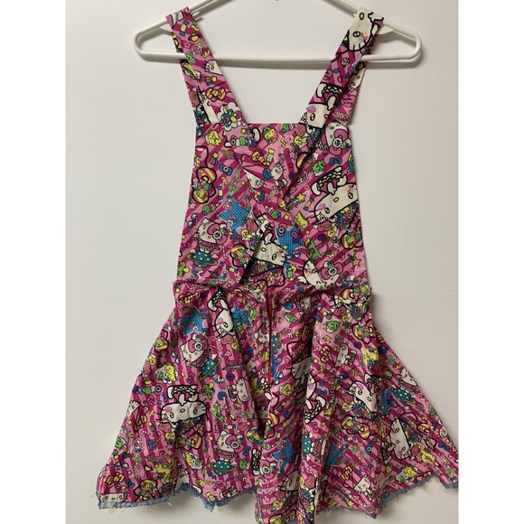 Hello Kitty Apron Womens Small Heart Lace Edge Bib Dress Handmade - Picture 6 of 13